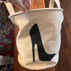 Canvas Tote Bag with Black Stiletto Print